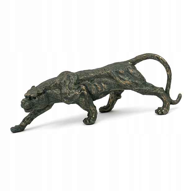 Figurka Lampart 50x20cm Černá Zlatá