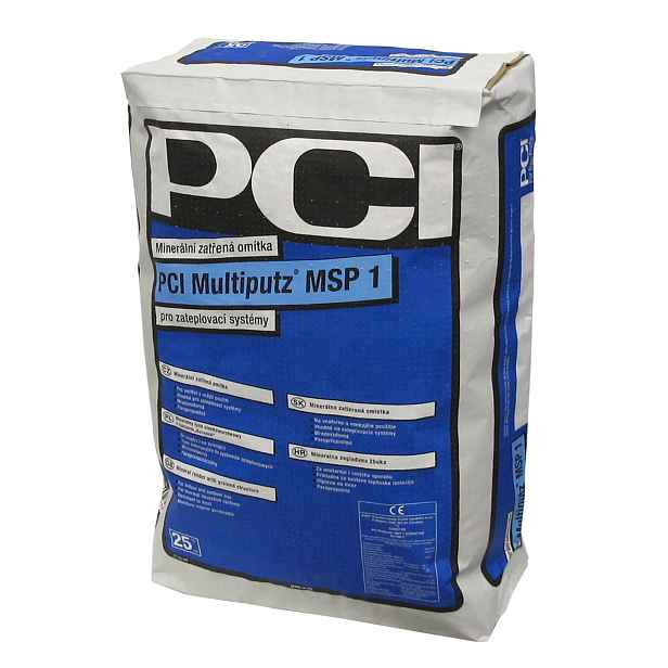 Omítka minerální PCI MSP 1 zrno na zrno 1,5 mm bílá 25 kg