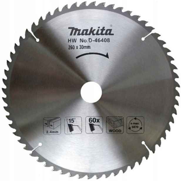 Řezací kotouč Makita 260x30 60z na dřevo D-46408