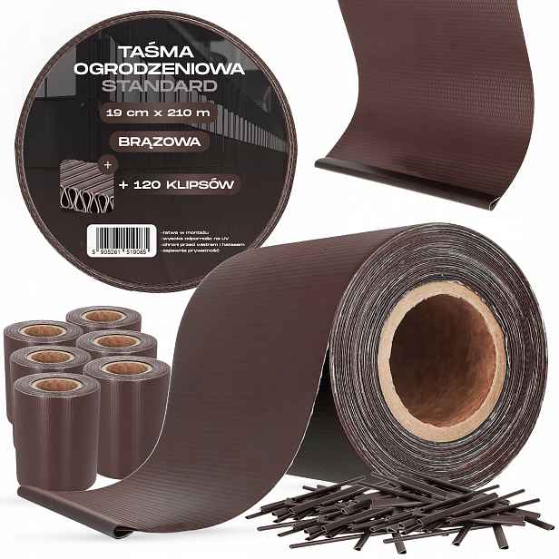 Stínící Panelové Pásy 19 Cm 210 m Kryt na plot Oplocení Panelové klipy Bronz Yv
