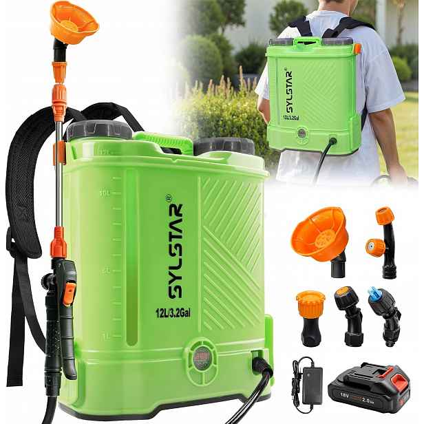 Sylstar tlakový postřikovač 12 l, 5,5 bar, elektrický