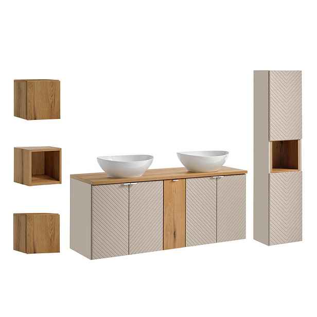 Petits-meubles KOUPELNOVÝ NÁBYTEK 140cm Manoa 2er-Set Kašmír - dřevo