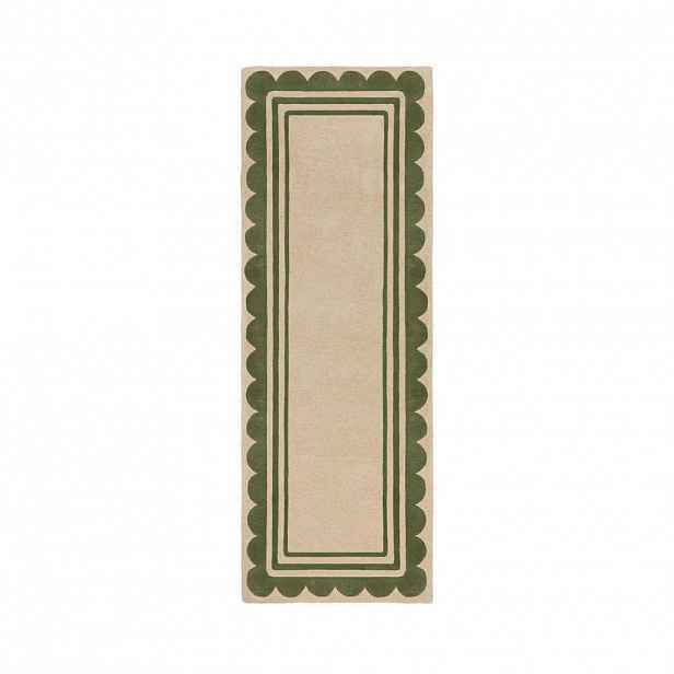 Flair Rugs RUČNĚ TKANÝ KOBEREC, 80/230 cm zelená, béžová