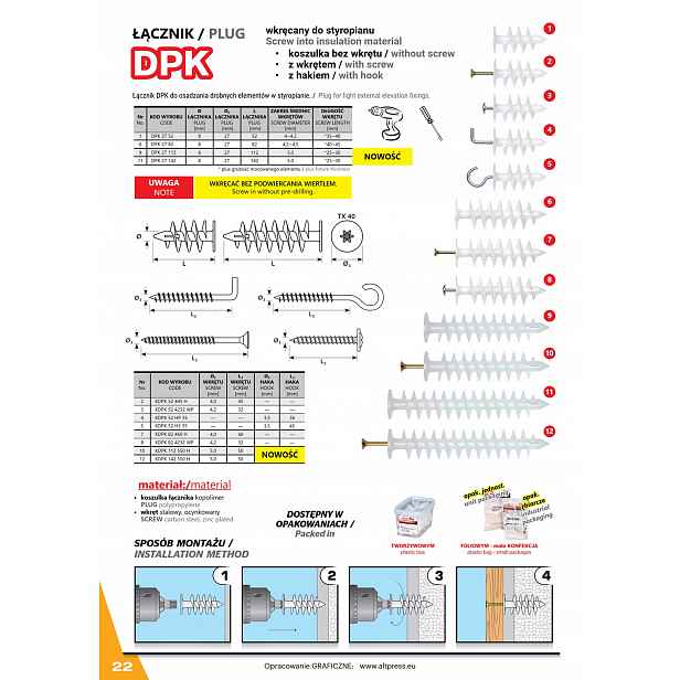 hlemýžď 27x52 100 kusů Univerzální kolíky Starfix 27 x 52 100 pro polystyren