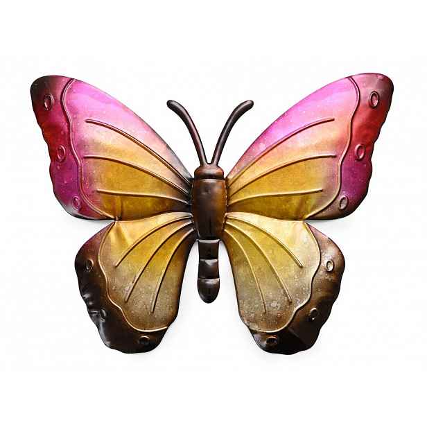 Nástěnná kovová dekorace motýl BUTTERFLY 40 cm - více barev Barva: Fialová