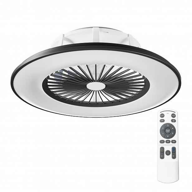 Noaton 11056BRL Vega, černá, stropní svítidlo s vestavěným ventilátorem