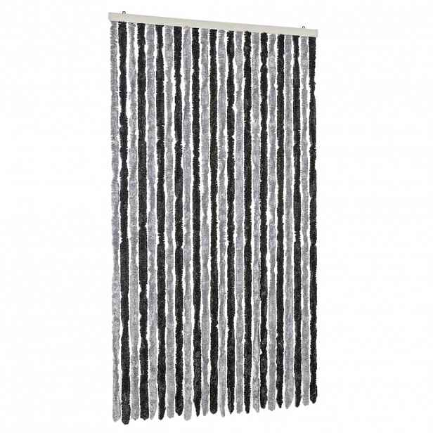 vidaXL Závěs proti hmyzu šedý a černý 100 x 200 cm žinylka