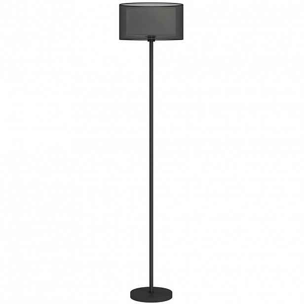 HOMCOM STOJACÍ LAMPY, stojací lampa s paticí E27, látkový stínidlo, černá