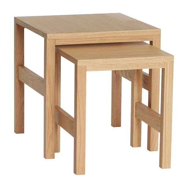 Odkládací stolky v dekoru dubu v sadě 2 ks 40x40 cm Puzzle – Hübsch