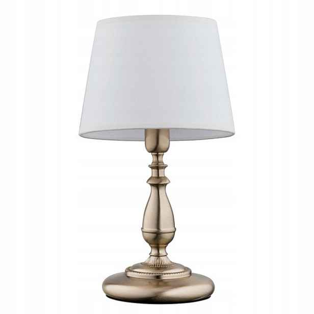 Stolní noční lampa s bílým patinovaným stínidlem 1xE14 10W Roksana Alfa