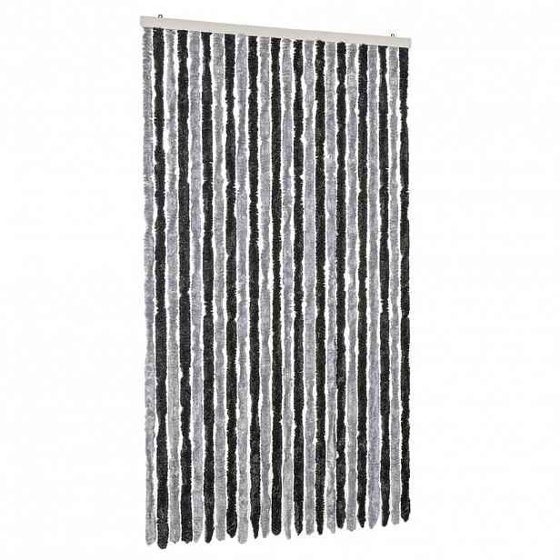 vidaXL Závěs proti hmyzu šedý a černý 100 x 220 cm žinylka