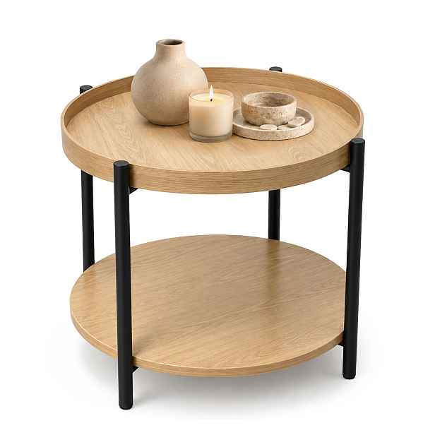 Ak furniture Konferenční stolek Riva 51 cm černý/dub přírodní