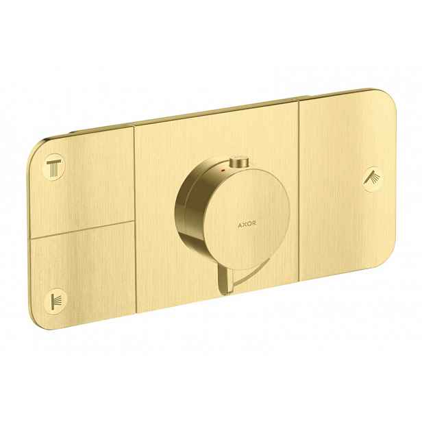 Axor One - Termostatická baterie pod omítku, pro 3 spotřebiče, kartáčovaná mosaz 45713950