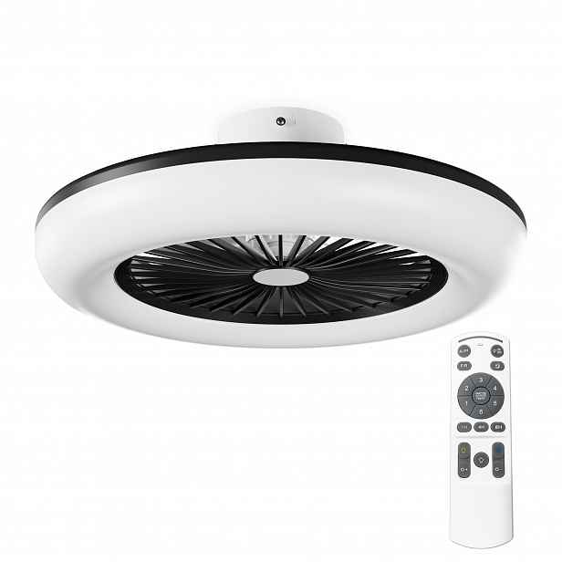 Noaton 11055BL Callisto, černá, stropní svítidlo s vestavěným ventilátorem