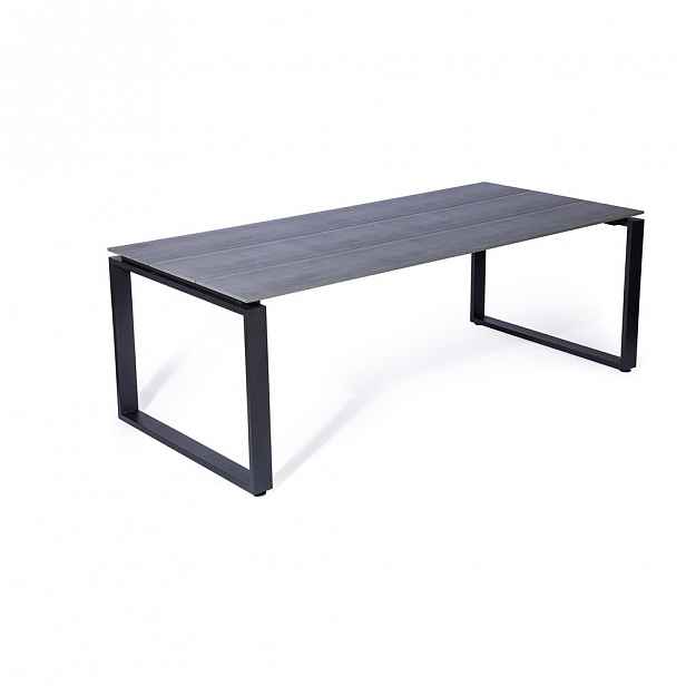 Šedý zahradní stůl Le Bonom Strong, 100 x 210 cm