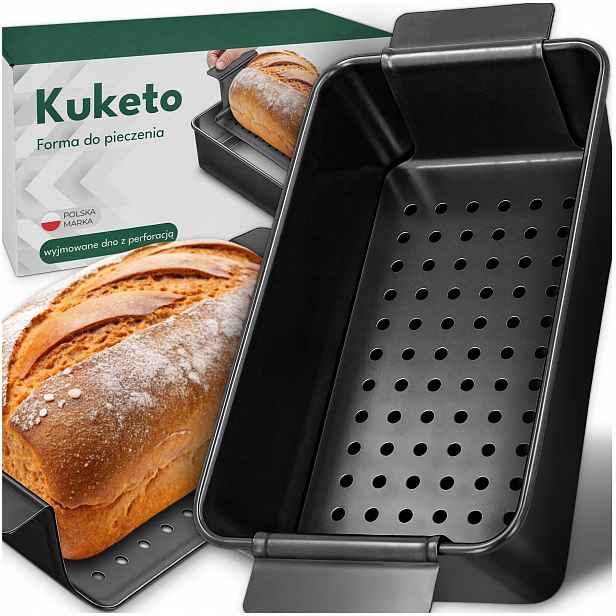 TEMU Kuketo - Forma na pečení chleba, nerezová obdélníková nepřilnavá forma na dort s odnímatelným roštem - Ideální na chléb, pâté, dorty, maso a
