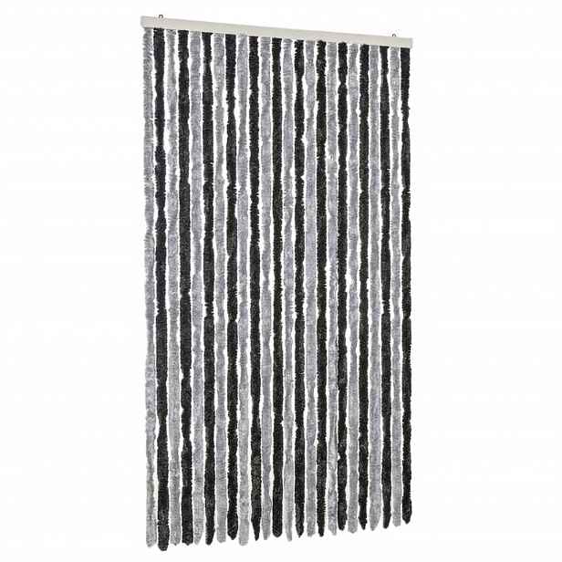 vidaXL Závěs proti hmyzu šedý a černý 100 x 230 cm žinylka
