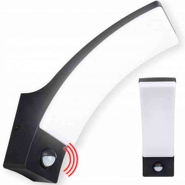 Vodotěsná Led lampa 12W IP65 Fasádní nástěnné svítidlo Snímač pohybu soumraku