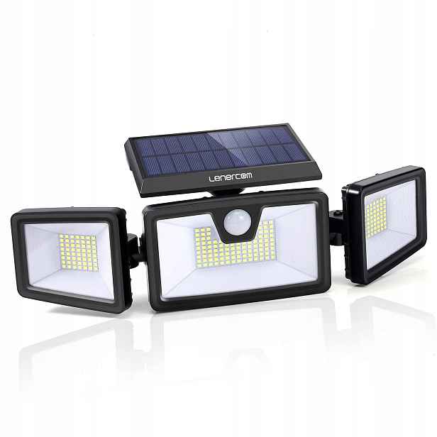 Výkonná Trojitá Solární Zahradní Lampa 3v1 Led Senzor Pohybu Soumraku