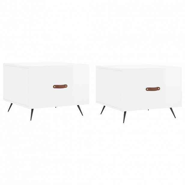 vidaXL Konferenční stolky 2 ks lesklé bílé 50x50x40cm kompozitní dřevo