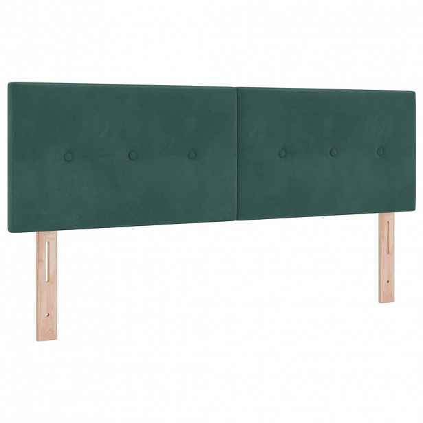 vidaXL Čelo postele Tmavě zelená 144 cm samet