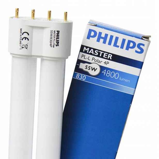 6X Philips Master kompaktní zářivka Pl-l 4P 55W 2G11 830 Teplá bílá