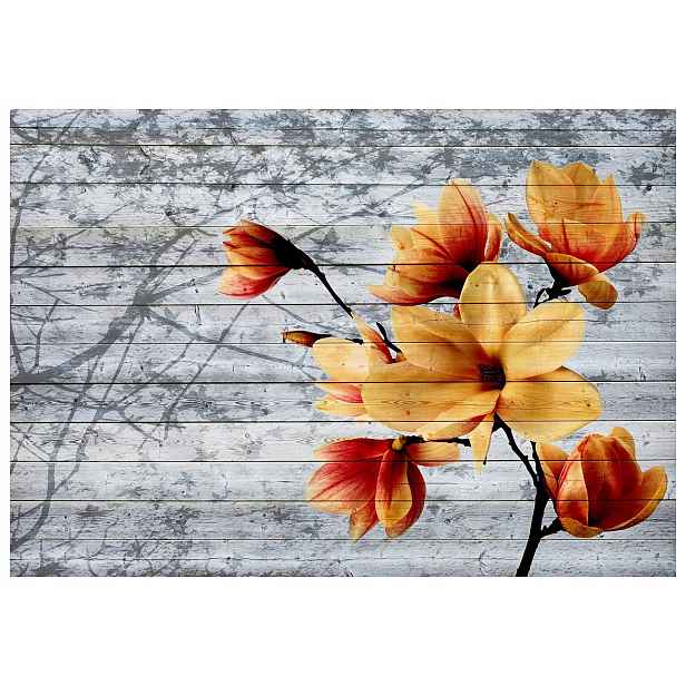 Fototapeta Květy oranžovo-žluté desky Vinylové dřevo 312x219 lepidlo