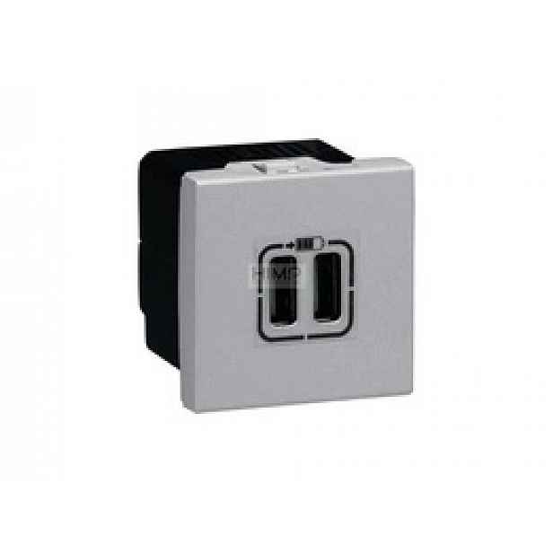 Mosaic – Usb zásuvka 3A – hliník Legrand 079394