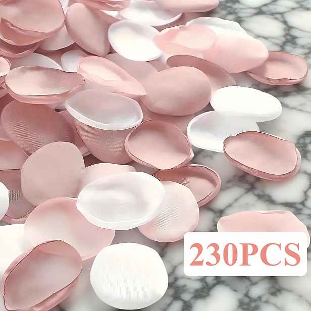 TEMU 120/230 ks Realistických Růžových Okvětních Lístků - Vrstvené Lístky pro Svatební Dekorace, Valentýn, Vánoce, Velikonoce, Výplně Košíčků pro