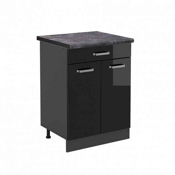 Vicco SPODNÍ SKŘÍŇKA KUCHYŇSKÉ LINKY R-Line Černý vysoký lesk 60 cm , AP Anthracite