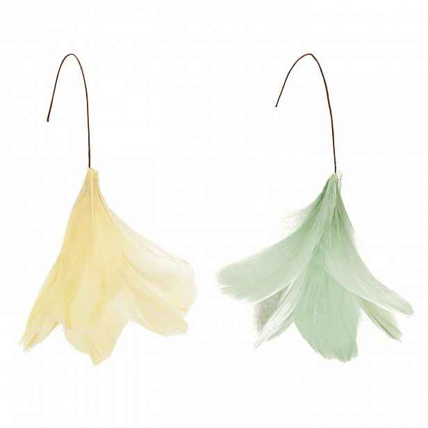 Závěsné peří na drátku FEATHER DECOR - více barev
