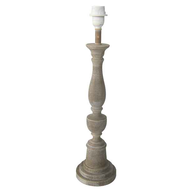 Dřevěná světle hnědá základna Orbis s patinou - Ø 15*59 cm E27 Clayre & Eef