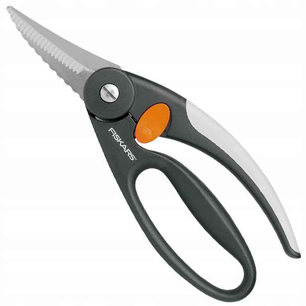 Fiskars Kuchyňské Nůžky Zoubkované Na Ryby Ocelové Ostré Pevné 1003032
