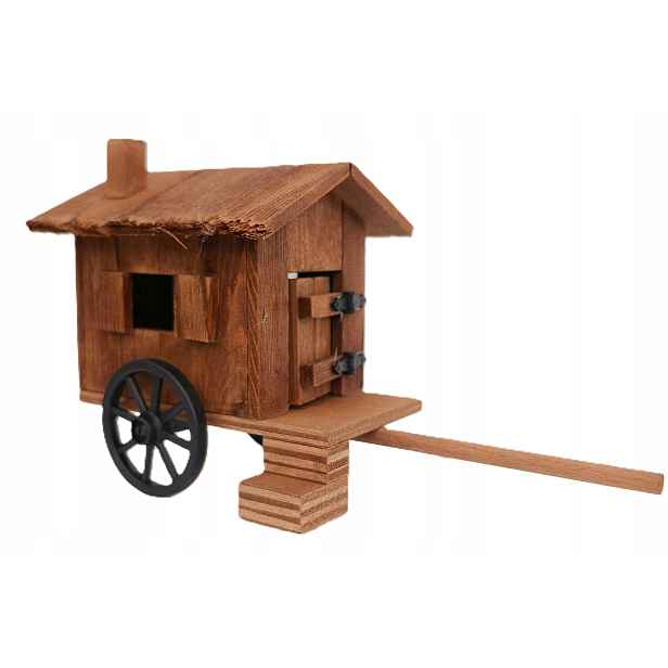 Krásný vagón/domeček s přívěsem pro pastýře k ozdobení Betlémů 20 x 8 x 11 cm