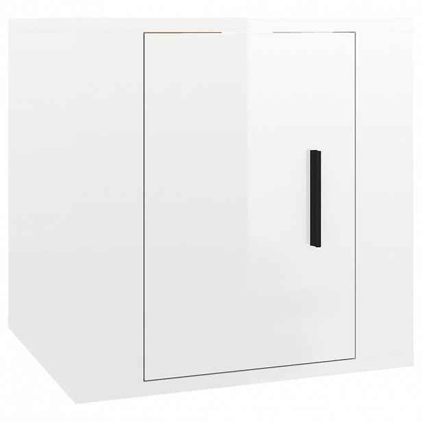 vidaXL Nástěnná TV skříňka bílá s vysokým leskem 40 x 34,5 x 40 cm
