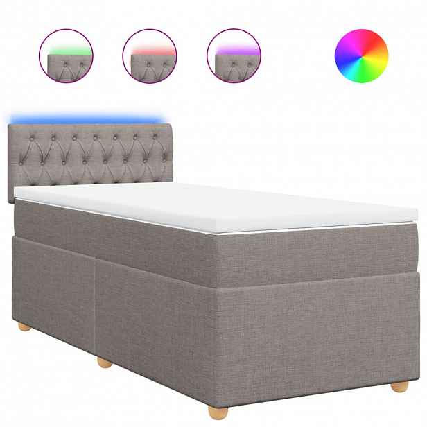 vidaXL Box spring postel s matrací taupe 100 x 200 cm textil