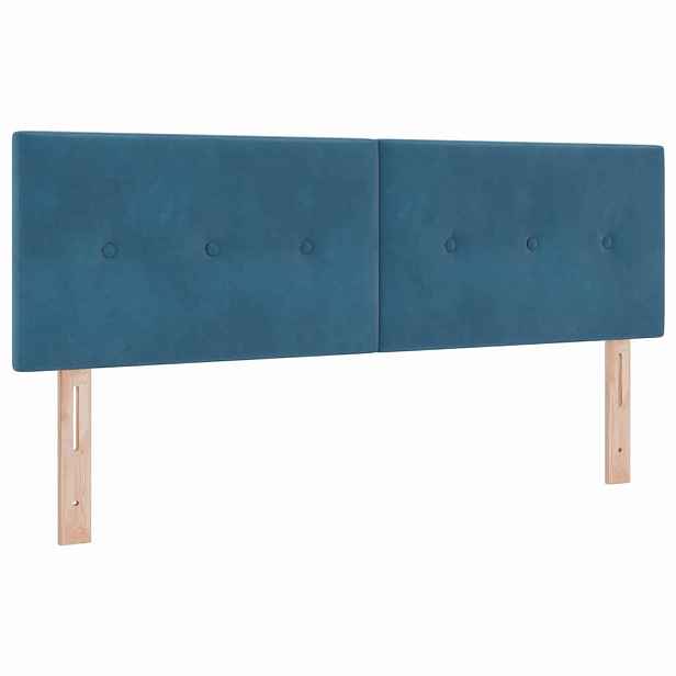 vidaXL Čelo postele Tmavě modrá 144 cm samet