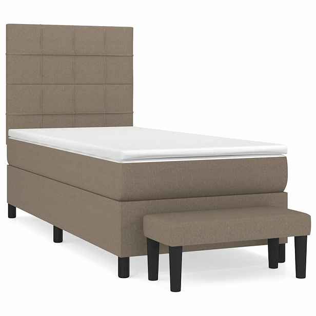 vidaXL Box spring postel s matrací taupe 90x190 cm textil