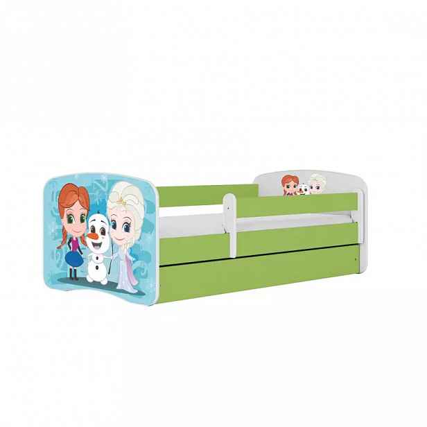 Dětská postel Babydreams+SZ zelená 70x140 Země ledu