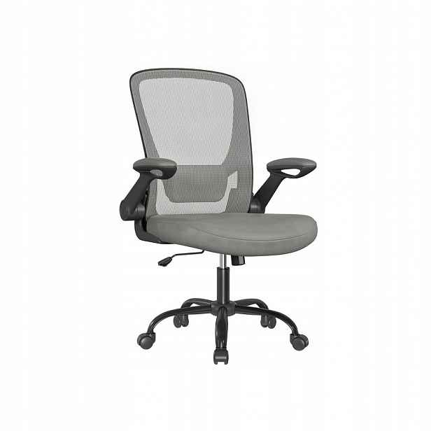 Ergonomické kancelářské křeslo s bederní opěrkou Songmics, šedá barva