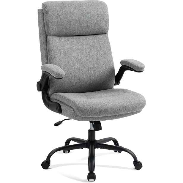 Kancelářské křeslo Castlove šedé ergonomické otočné sklopné područky