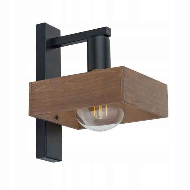 Nástěnná lampa Robin Moderní černá Ocel Dřevo Sigma Lighting