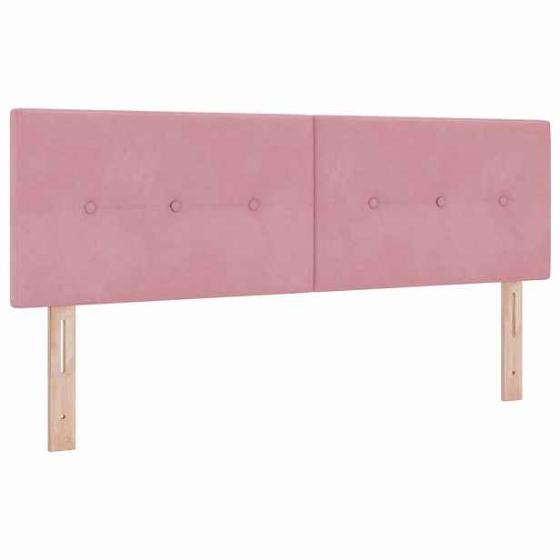 vidaXL Čelo postele Růžová 144 cm samet