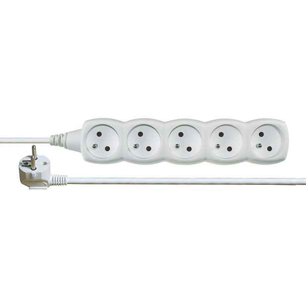 EMOS KABEL PRODLUŽOVACÍ 5 ZÁSUVEK 3 M, BÍLÁ