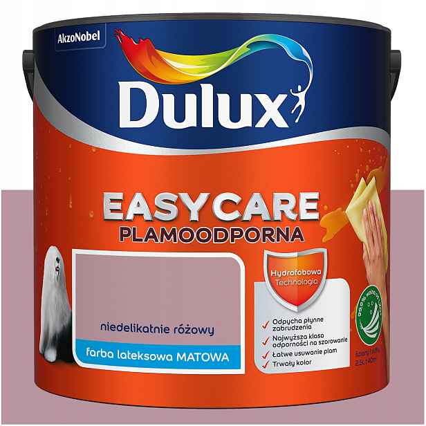 Barva na stěny odolná proti skvrnám Dulux Easycare Nejemně růžová 2,5L