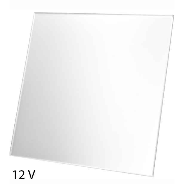 Nízkonapěťový 12V Skleněný Saténový Ventilátor Stříbro Standard Fi 100