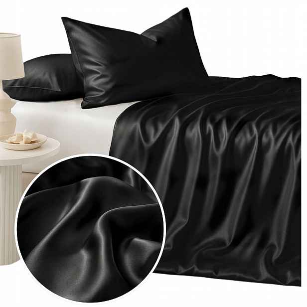 Povlečení Hedvábné Přírodní 140x200 Černé Premium Morušové Hedvábí Elegantní