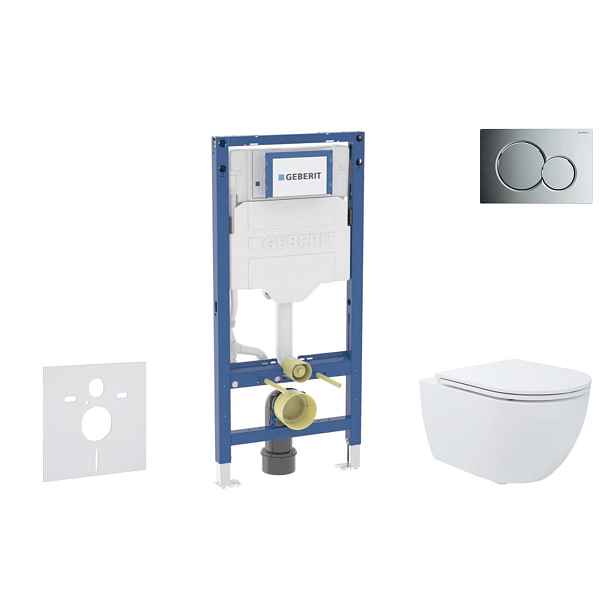 SANITINO - Set předstěnové instalace, klozetu Oudee a Slim sedátka softclose, tlačítko Sigma01, lesklý chrom SANI11CA1173
