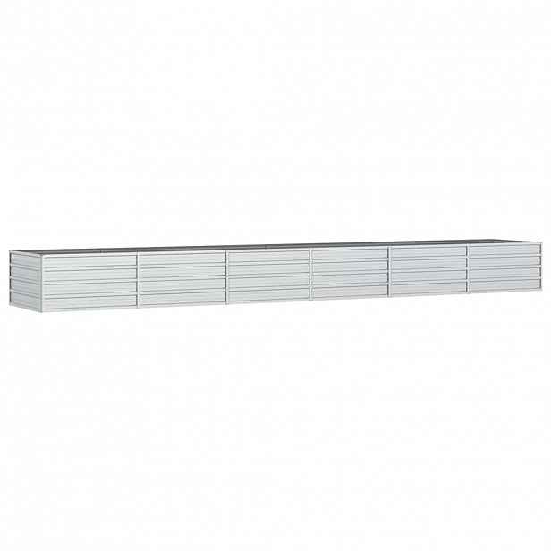 vidaXL Zahradní vyvýšený záhon 480x80x45 cm pozinkovaná ocel stříbrný