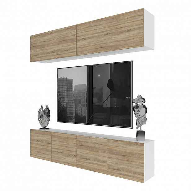 B BELINI GROUP OBÝVACÍ STĚNA Milano 6, Dub Sonoma matný, 200 cm, Bezúchytková